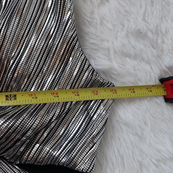 Gabrielle Union for NY&Co Silver Metalic Ilussion Dress Size Meduim NWT - Picture 10 of 10